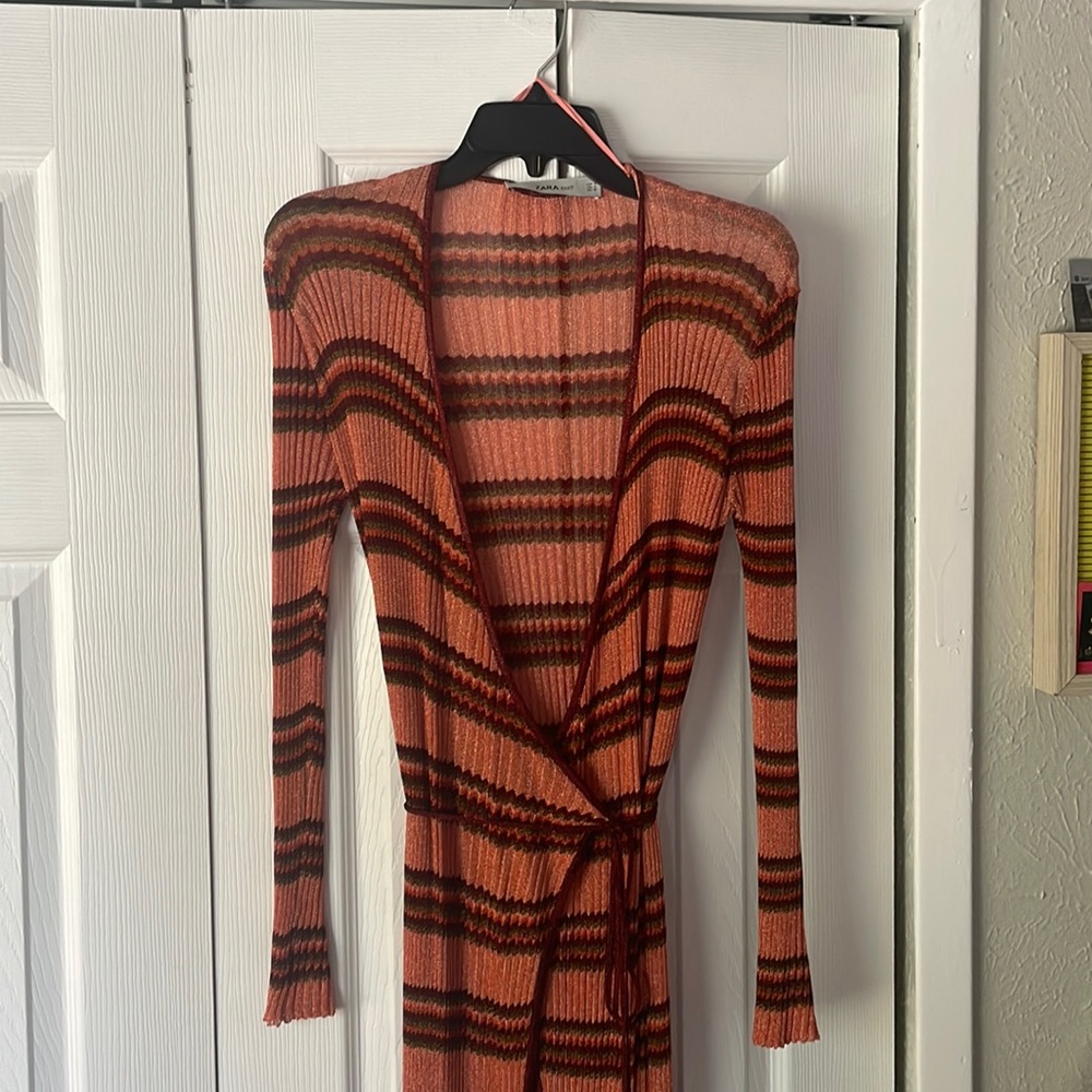 Zara Rainbow Sparkle Tie Maxi Dress